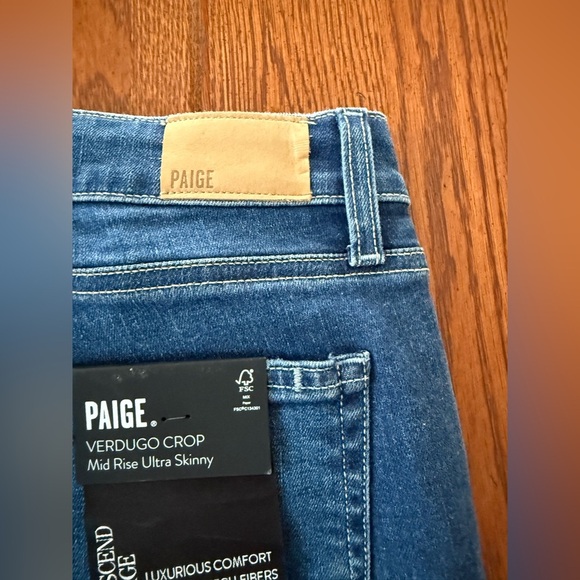 🆕 PAIGE Verdugo Crop Women’s Jeans Hydrangea Dest w/ Heirloom Hem Size 27 - Picture 10 of 11